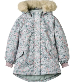 Vinterjakke - Mathilde - Soft Rain Flowers|Wheat Sale