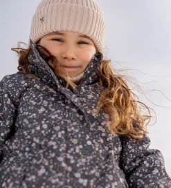 Vinterjakke - Tove - Black Sea Open Flowers|Wheat Clearance