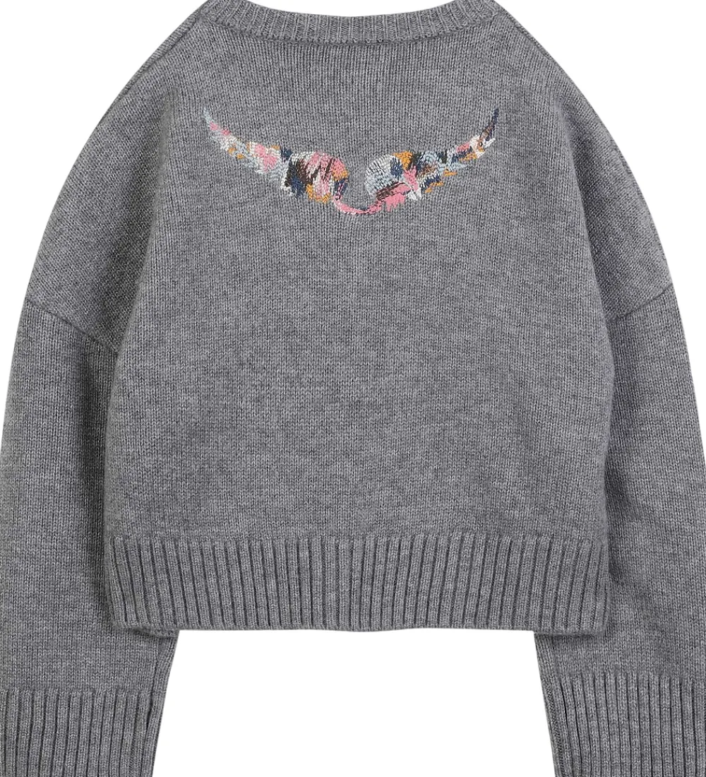 Cardigan - Mirka - Uld/Polyamid - Gråmeleret|Zadig & Voltaire Outlet